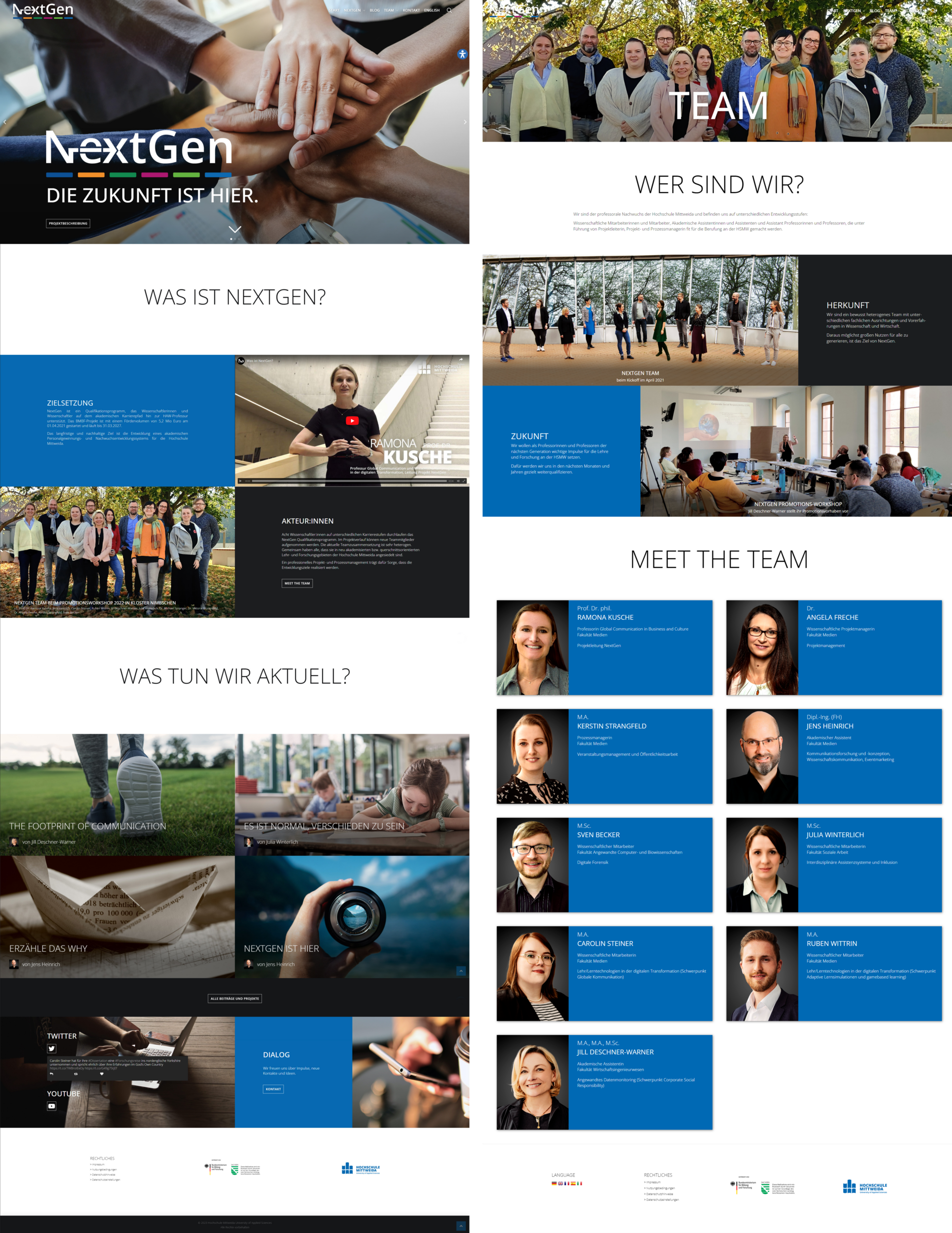 NextGen Wissenschaftskommunikation - Neue Gestaltung von Startseite und Teamvorstellung