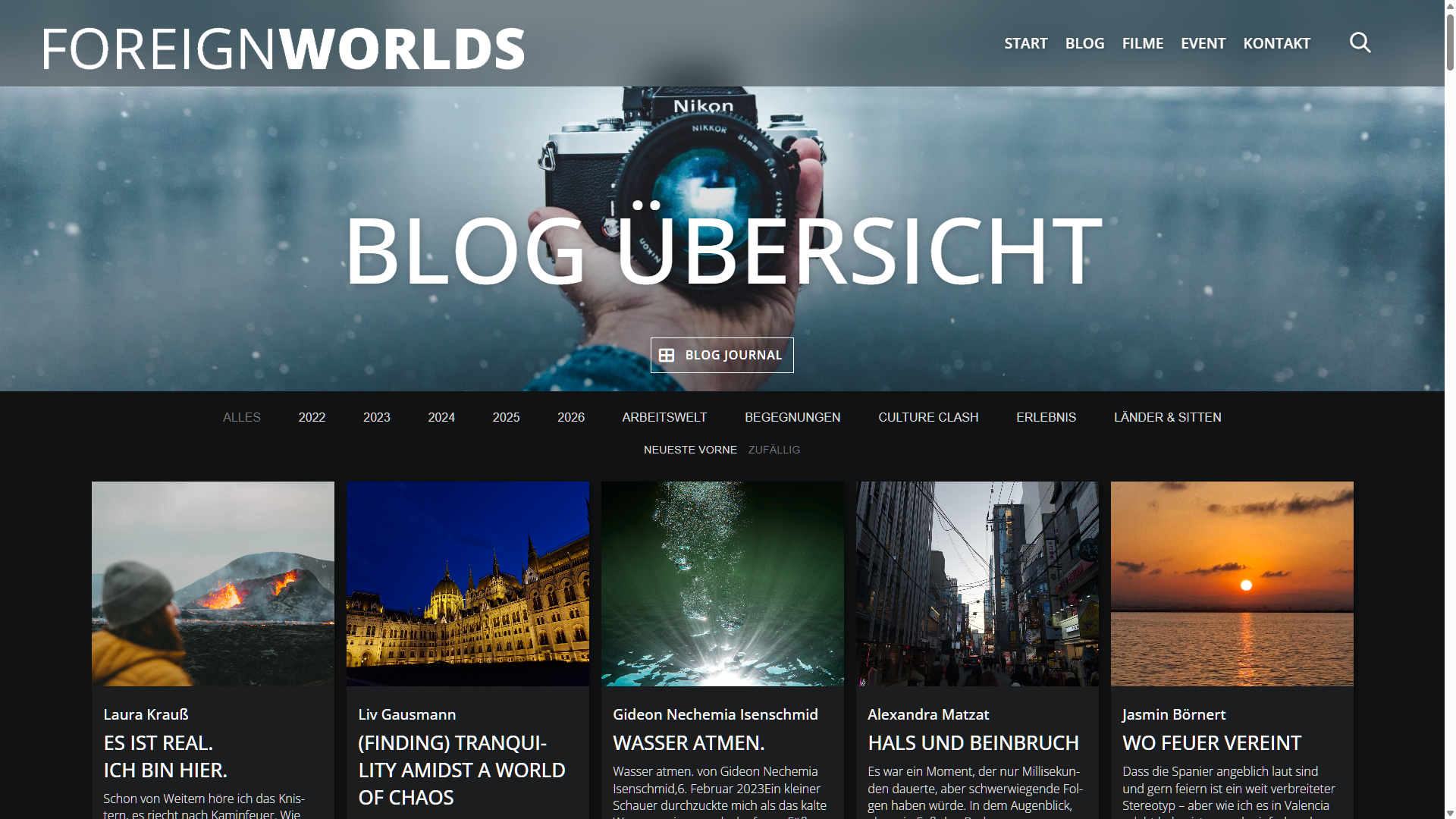 FOREIGNWORLDS Online - Individuelle Erfahrungen, individuelle Erzählformen